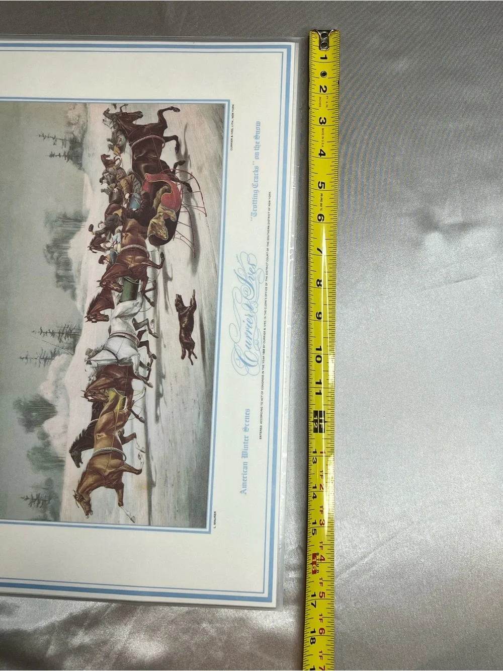Vintage Winter Sleigh Print with Horses